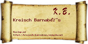 Kreisch Barnabás névjegykártya